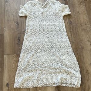 Amazon White Lace Midi Dress